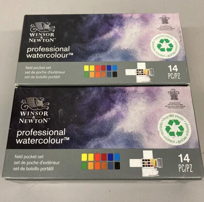 Lot of 2 Winsor & Newton Professional Watercolor Field Pocket Set, 14pc - Image 1 of 3