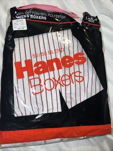 Hanes 50/50 Blend Boxers Large 1988 Striped Large NOS Vintage 2 In Pack - Picture 1 of 4