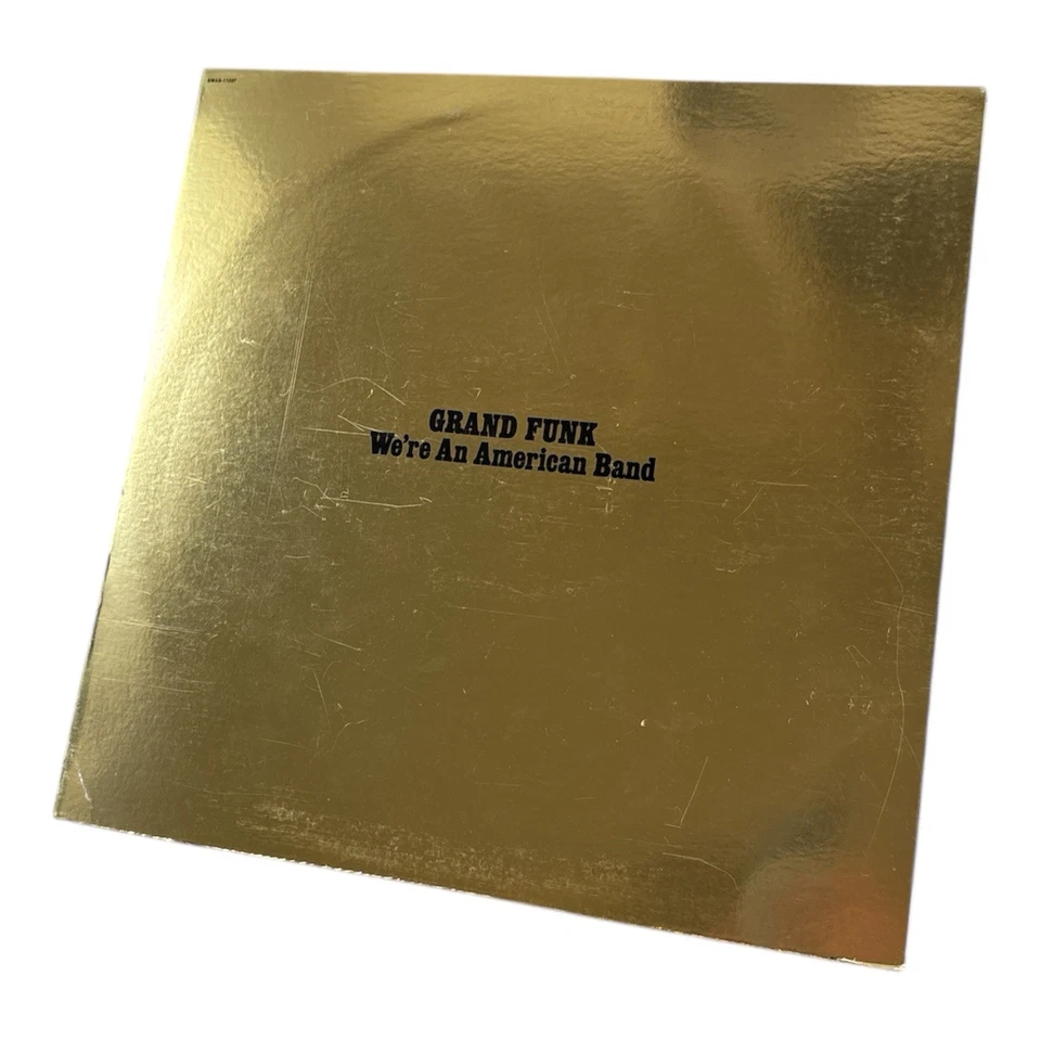 Grand Funk Railroad We’re An American Band 1973 Gold Foil Gatefold LP VG Vinyl Foto 1 de 4