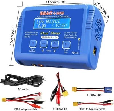 80W B6AC 6A LiPo Battery Balance Charger for NiMH/NiCD LiFe/Li-ion RC Car Drone - Image 1 of 4