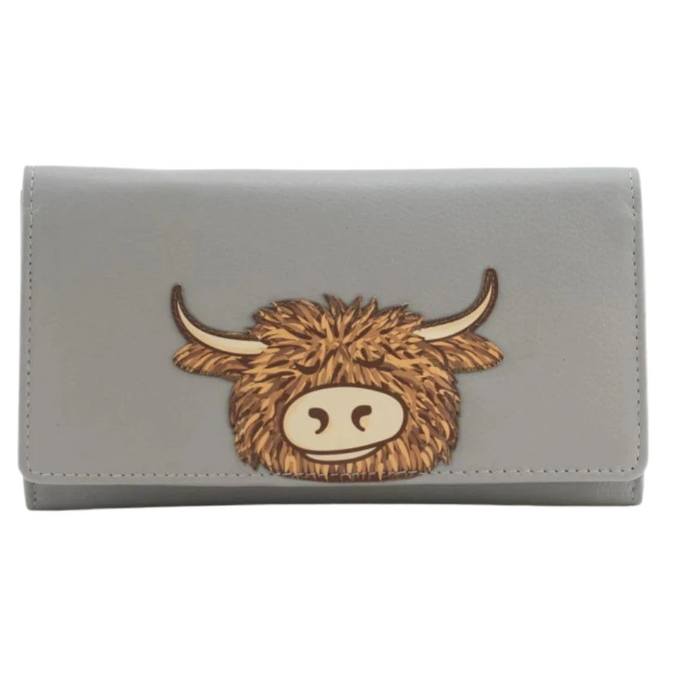 SALE RRP £35 Mala Leather Bella Highland Cow Matinee Purse Red – Ltd Edition - Image 1 of 1