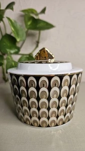 BIBA Art Deco Peacock Lidded Sugar Bowl Excellent Condition - Picture 1 of 14