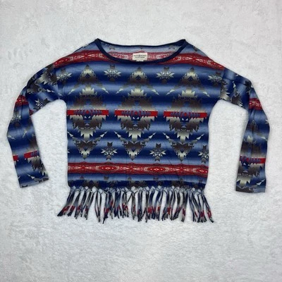 Ralph Lauren Denim & Supply Shirt Women’s Petite Small Blue Red Aztec Native - Image 1 of 4