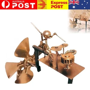 Drummer Windmill Garden Decoration,Metal Music Windmill-Handmade NEW - Picture 1 of 13