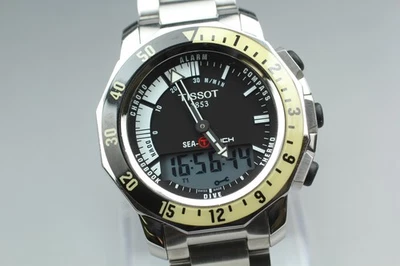 [Exc+5] Tissot Sea-Touch EN 13319 200m Analog & Digital Quartz Men's Watch JAPAN - Image 1 of 4