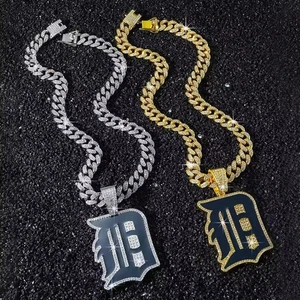 Silver/ Gold Detroit Tigers Pendant Necklace - Picture 1 of 5