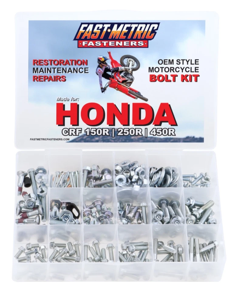 Kit de perno de gran tamaño métrico rápido 320 piezas para Honda CRF 150R 250R 450R 250X 450X Foto 1 de 4