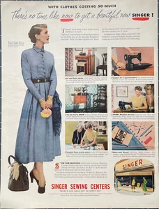 1949 Singer Sewing Center Vintage Print Ad There is No Time Like Now - Picture 1 of 1