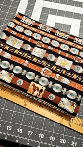 Elizabeths Studio Home on a Range BELTS 301 Cotton Fabric BY THE HALF YARD - Picture 1 of 6