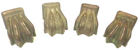 vintage BRUNSWICK 2689 RADIO  part:  SET OF 4 BRASS FOOT COVERS 1 & 1/4" wide Cover