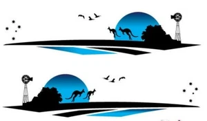 2m KANGAROO Vehicle Stripes Vehicle Boat RV Campervan, Motorhome, windmill - Picture 1 of 1