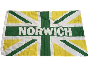 Norwich City FC Canaries 5ft by 3ft Flag Scarf Badge Poster Print stickers Shirt - Picture 1 of 1