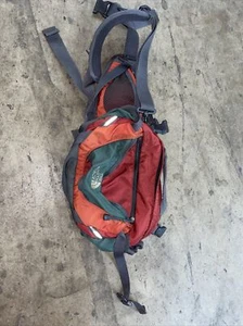 North Face Fanny Pack Hiking Bag Distressed Red Green - Picture 1 of 7