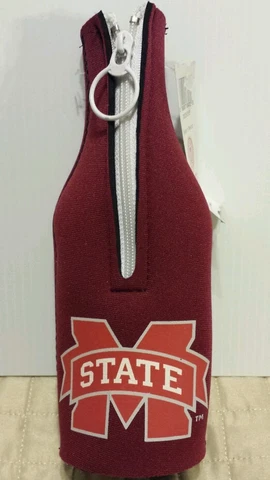 MISSISSIPPI STATE BULLDOGS NEOPRENE BOTTLE ZIPPER BEER COOLER KOOZIE INSULATION Cover