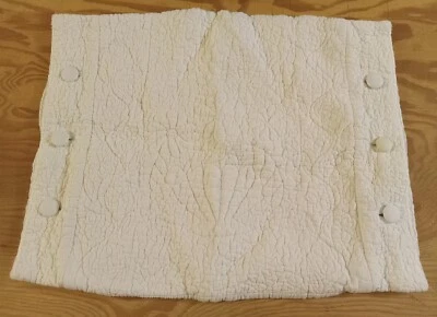 Yves Delorme Paris 100% Cotton White Quilted Floral Pattern 13"X18" Pillow Cover - Image 1 of 4