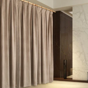 A Pair Blockout Curtains 2x210cmx230cm Drop, Light Brown AC223B - Picture 1 of 8