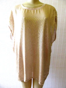 Blusa Top Jeans de Lentejuelas Sin Mangas de Buffalo Tejida Dorada XL Calce Regular Nueva con Etiquetas - Imagen 1 de 8