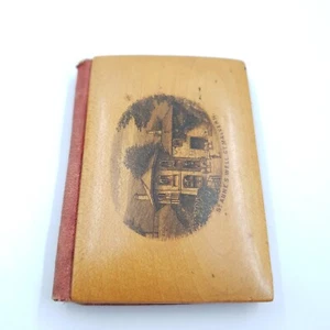 Estuche de agujas de árbol St Annes Well Malvern Mauchline Ware victoriano antiguo - Imagen 1 de 11