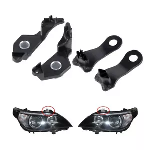 4x Left & Right Side Headlight Bracket Set Repair Kit For BMW 5 SERIES E60 E61 - Picture 1 of 12