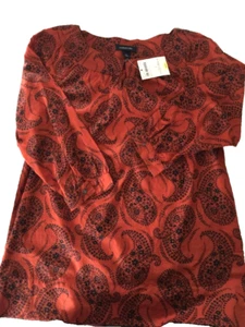 Lands End dark cedar paisley ballet tunic NWT $54 SIZE 4 - Picture 1 of 6