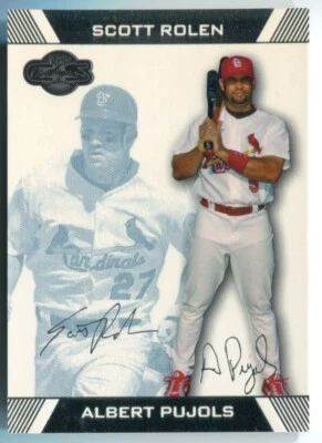 2007 Topps Co-Signers Blue #75 Albert Pujols & Scott Rolen HOF /250 Cardinals - Image 1 of 2
