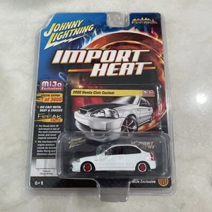 JOHNNY LIGHTNING Import Heat 2000 HONDA CIVIC Gloss White Red 1:64 Mijo - Picture 1 of 11