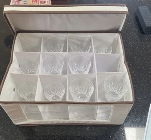 12 Glass Waterford Crystal Lismore 1952 Glassware Set with Carry Case - Picture 1 of 4