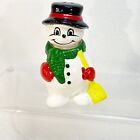 Vintage Lefton Mr. Snowman Head Salt & Pepper Shaker Christmas Defect