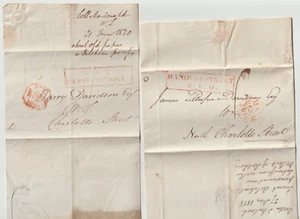 1818/20 EDINBURGH - RED FRAMED HANOVER STREET P P O x 2 LETTERS - CANAL & ROAD - Bild 1 von 3