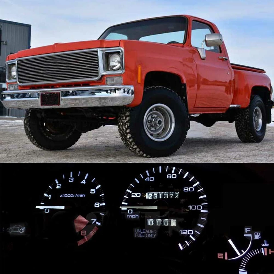 Светодиодные лампы для приборной панели кластерные белые для Chevy 1974-1986 K10 K20 K30 Truck - Изображение 1 из 4