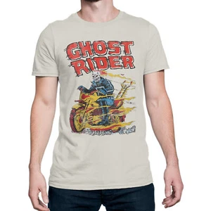 Ghost Rider Retro Hell on Wheels T-Shirt White - Picture 1 of 18