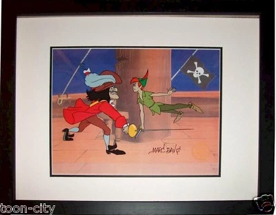🔴 Espada Capitán Garfio Peter Pan Firmada a Mano Walt Disney Sericel Cel Jolly Roger Foto 1 de 4