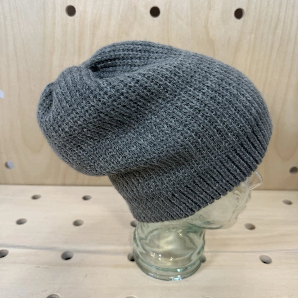 Free People Ribbed Slouch Beanie Gloomy Gray Winter Hat Womens OS - Image 1 of 4