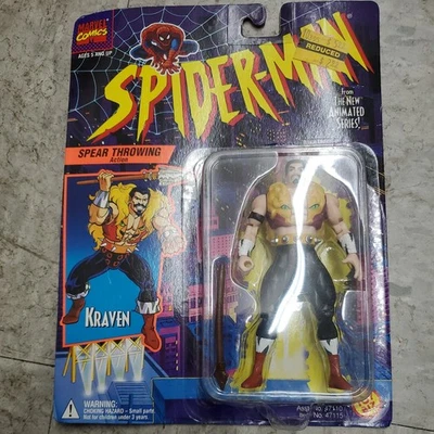 Spider-Man La Serie Animada Kraven 5" Figura ToyBiz 1994 Lanzamiento de Lanza NUEVO Foto 1 de 2