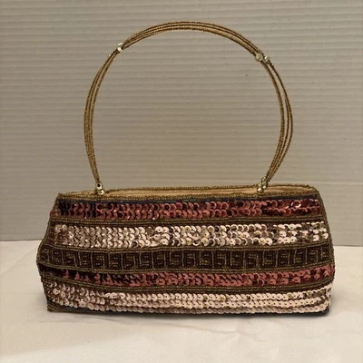 Bolso de mano de noche vintage con cuentas y lentejuelas Foto 1 de 4
