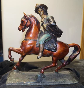 Antike C 1900 Gilbert Metropolitan BUFFALO BILL Uhr Topper Akzent Statue LESEN - Bild 1 von 12