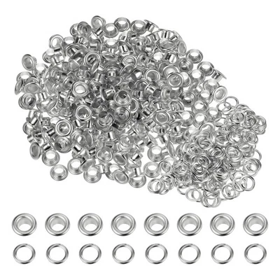 200 круглых люверсов 5 мм с отверстиями металлические люверсы со шайбами серебристые - Изображение 1 из 4