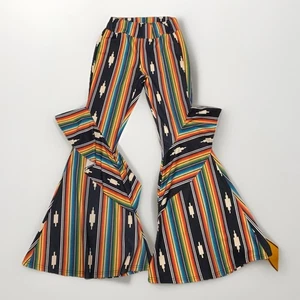Lucky & Blessed Western Serape Bell Bottom Pants Women Small Aztec Flare LegBoho - Picture 1 of 4