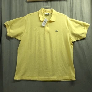 Lacoste Mens 7 XXL Classic Fit Golf Short Sleeve Polo Shirt Yellow Solid New NWT - Picture 1 of 9