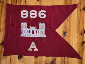 Bandiera Guidon monofacciale originale WW2 1942 datata ingegnere da combattimento - Foto 1 di 4