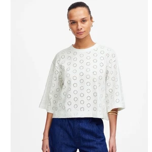 Camiseta Madewell Bordada Manga Ancha Cuadrada Blanco Ojales Talla XL NUEVA CON ETIQUETAS Femenina - Imagen 1 de 11