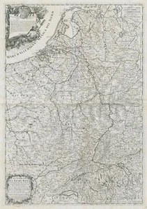 Il Corso del Fiume Reno… The course of the river Rhine. ROSSI /CANTELLI 1689 map - Picture 1 of 2
