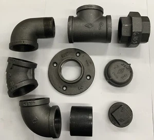 "Accesorios de tubería de hierro negro maleable surtidos de 2""" - Imagen 1 de 9
