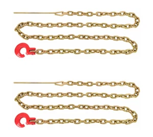 ( 2Pack) Logging Chain w/ Choker Hook 3/8" x 10' w/ 14" Steel Probe - Picture 1 of 7
