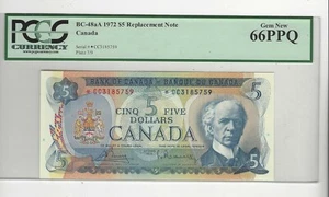 1972 BOC $5, BC-48aA Ser# *C/C 3185759 Bou/Ras, PCGS GEM-66 PPQ Replacement - Picture 1 of 2