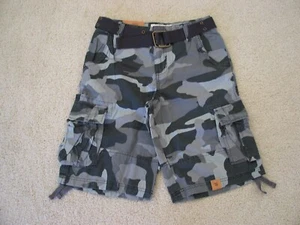 NWT Urban Pipeline boys youth size 16 Gray camo 6-pocket cargo shorts with belt - Picture 1 of 9