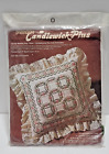 Vtg NIP Paragon Candlewick Plus Double Wedding Ring Pillow Kit Embroidery 14 In