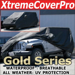Jeep Wrangler Unlimited 2010 2011 2012 cubierta impermeable para auto con bolsillo espejo negro - Imagen 1 de 12