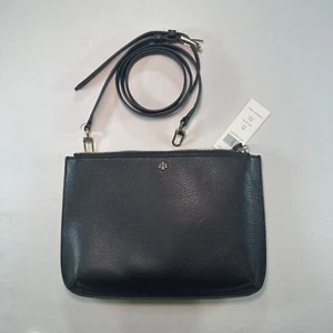 NEW Tory Burch Crossbody Clutch Black Pebble Leather (NEW BUT missing tassel) - Picture 1 of 13