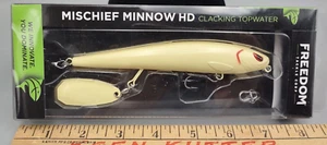NEW Freedom Tackle 5.5" Mischief Minnow Topwater Bait Bone - Picture 1 of 3